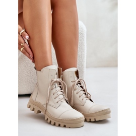 Zazoo 2831 Botas de Mujer Fabricadas en Piel Natural, Beige Claro 8