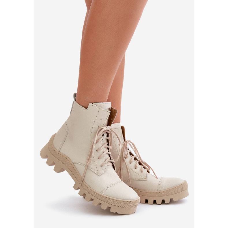 Zazoo 2831 Botas de Mujer Fabricadas en Piel Natural, Beige Claro 1