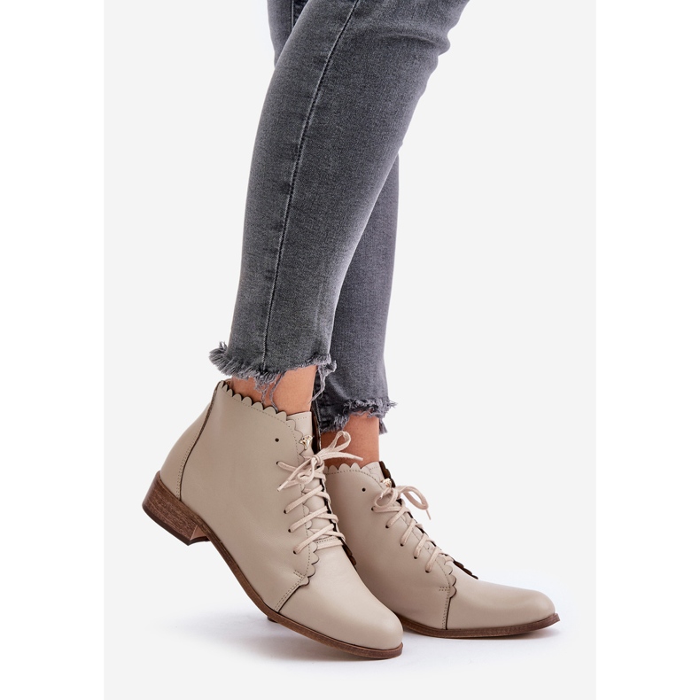 Zazoo 2964 Botas Planas Piel Beige 1