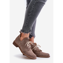 Zazoo 2959 Zapatos Oxford de ante con cordones y tacón plano Beige oscuro 1 Zazoo 2959 Zapatos Oxford de ante con cordones y tacón plano Beige oscuro 1