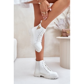 Botines de mujer con cremallera y corazón decorativo, blanco Obeena 9