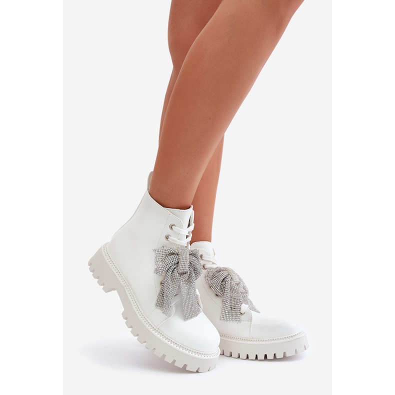 Botas Mujer Con Lazo Blanco Ocenttia 1