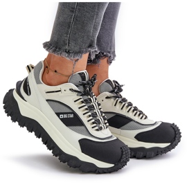 Zapatillas de Mujer de Piel con Plataforma Big Star OO274A220 Sistema HI-POLY Blanco y Negro 13