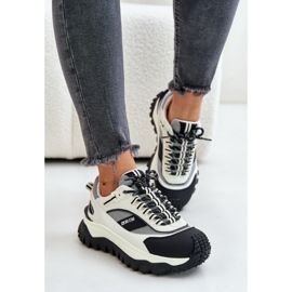 Zapatillas de Mujer de Piel con Plataforma Big Star OO274A220 Sistema HI-POLY Blanco y Negro 8