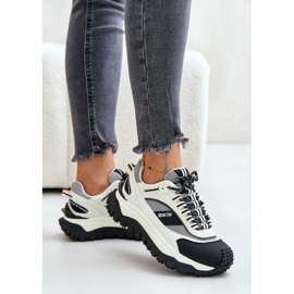 Zapatillas de Mujer de Piel con Plataforma Big Star OO274A220 Sistema HI-POLY Blanco y Negro 9