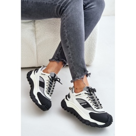Zapatillas de Mujer de Piel con Plataforma Big Star OO274A220 Sistema HI-POLY Blanco y Negro 10