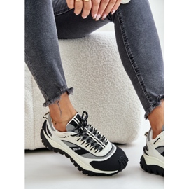 Zapatillas de Mujer de Piel con Plataforma Big Star OO274A220 Sistema HI-POLY Blanco y Negro 12