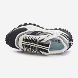 Zapatillas de Mujer de Piel con Plataforma Big Star OO274A220 Sistema HI-POLY Blanco y Negro 3