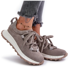 Zapatillas Mujer Ante Con Cordones Gruesos Artiker 54C1465 Gris 9