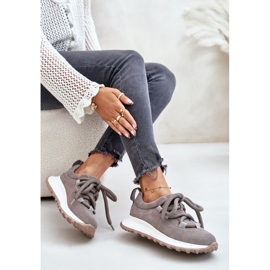 Zapatillas Mujer Ante Con Cordones Gruesos Artiker 54C1465 Gris 7