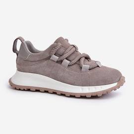 Zapatillas Mujer Ante Con Cordones Gruesos Artiker 54C1465 Gris 4