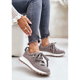 Zapatillas Mujer Ante Con Cordones Gruesos Artiker 54C1465 Gris 6
