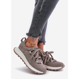 Zapatillas Mujer Ante Con Cordones Gruesos Artiker 54C1465 Gris 1