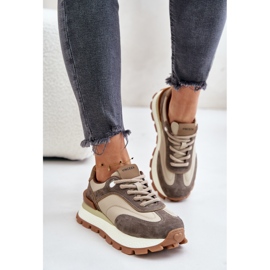 Deportivas de Mujer con Plataforma Fabricadas en Piel Natural Vinceza 41465 Beige 3