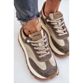 Deportivas de Mujer con Plataforma Fabricadas en Piel Natural Vinceza 41465 Beige 8