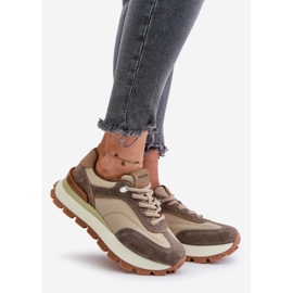 Deportivas de Mujer con Plataforma Fabricadas en Piel Natural Vinceza 41465 Beige 1