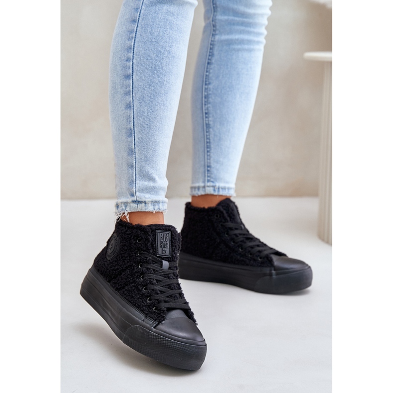 Zapatillas de mujer aislantes con piel de oveja Big Star OO274A443 Negro 2