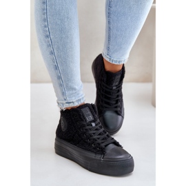 Zapatillas de mujer aislantes con piel de oveja Big Star OO274A443 Negro 3