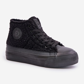 Zapatillas de mujer aislantes con piel de oveja Big Star OO274A443 Negro 4