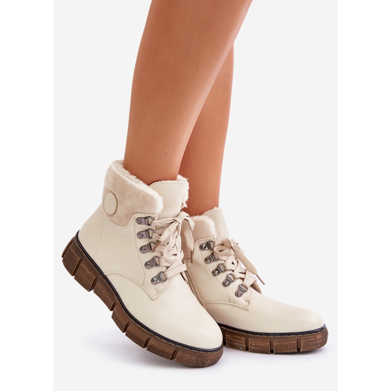 Botas Aislante Mujer Con Cremallera Beige Mevanisa 1