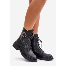 Botas de cuero para trabajadores, aislantes, con cremallera, con decoración, negro Lorevine 1