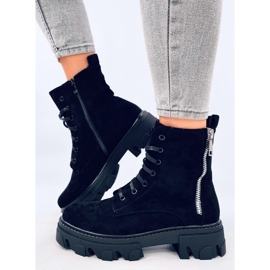 Healy Botines negros con cordones y suela gruesa 5