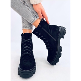 Healy Botines negros con cordones y suela gruesa 3