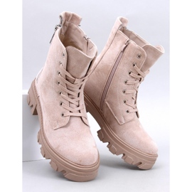 Healy Botines beige con cordones y suela gruesa 1