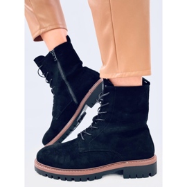 Simmer Botines con cordones de ante negro 3