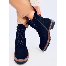 Simmer Botines con cordones de ante negro 5
