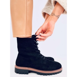 Simmer Botines con cordones de ante negro 4