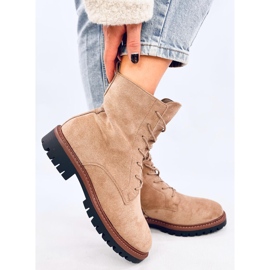 Simmer Botines con cordones de ante caqui beige 3