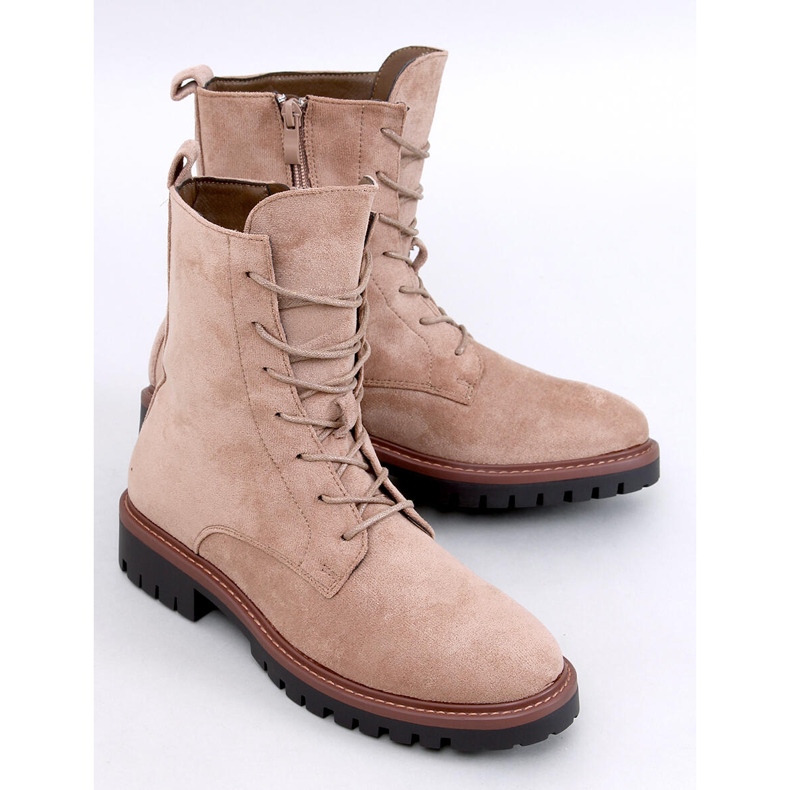 Simmer Botines con cordones de ante caqui beige 1