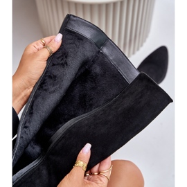 Botas por encima de la rodilla de mujer Eco Suede con tacón alto Warm Vinceza 16473 Negro 2