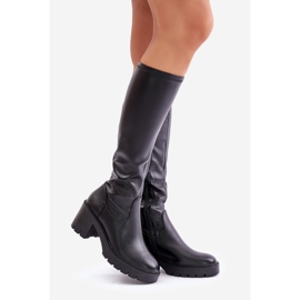 Botas Sobre La Rodilla De Piel Ecológica Con Tacón Alto Vinceza 58332 Negro 1