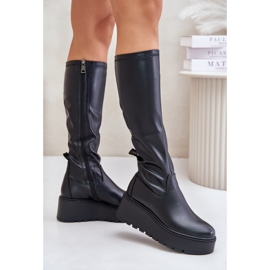 Botas Por Encima De La Rodilla De Mujer Con Plataforma Y Cuña Vinceza 58342 Negro 4