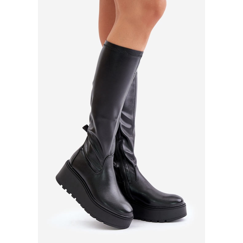 Botas Por Encima De La Rodilla De Mujer Con Plataforma Y Cuña Vinceza 58342 Negro 1