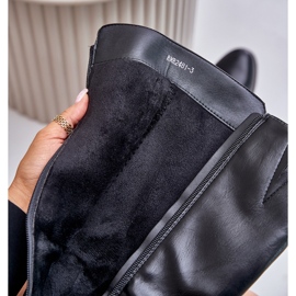 Jezzi Botas de tacón por encima de la rodilla en ecopiel negro Izanae 2