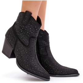 Botas Vaqueras Decoradas Con Tacón Alto Y Puntera En Punta S.Barski HY42-121 Negro 13