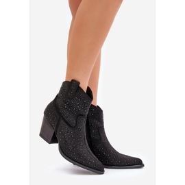 Botas Vaqueras Decoradas Con Tacón Alto Y Puntera En Punta S.Barski HY42-121 Negro 1
