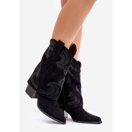 Botas Cowboy Media Pierna Decoradas Con Tacón Alto S.Barski HY42-153 Negro 1 Botas Cowboy Media Pierna Decoradas Con Tacón Alto S.Barski HY42-153 Negro 1