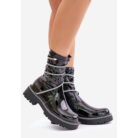 Botines Charol Con Decoración Negro Kikizelle 1