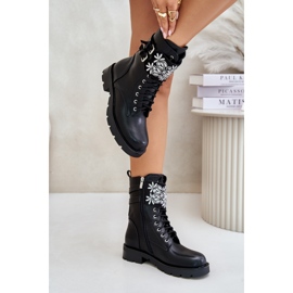 Botas de trabajador aislantes con correa decorativa y hebillas, Viveria negra negro 3