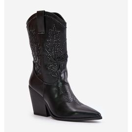 Botas vaqueras aislantes con decoración de tacón alto, Arlitta negra negro 6