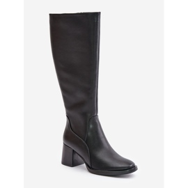 Botas Tacón Alto De Piel Por Encima De La Rodilla Cálidas Sergio Leone KZ231-S Negro 7