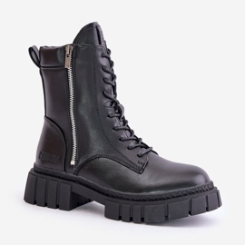 Botas de Trabajo Aislantes para Mujer Fabricadas en Piel Ecológica Big Star MM274578 Negro 4