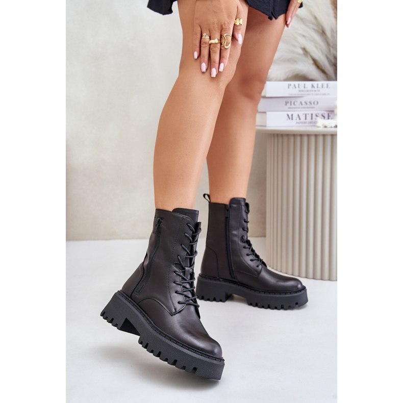 Botas de trabajo de mujer con aislamiento de cuero Big Star OO274A387 Negro 2