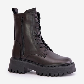 Botas de trabajo de mujer con aislamiento de cuero Big Star OO274A387 Negro 4