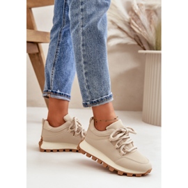 Calzado deportivo: Zapatillas deportivas con plataforma de ecopiel, color beige. 3 Calzado deportivo: Zapatillas deportivas con plataforma de ecopiel, color beige. 3