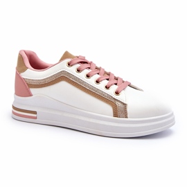 Deportes femeninos se pone escoba con brillo beige blanco 1